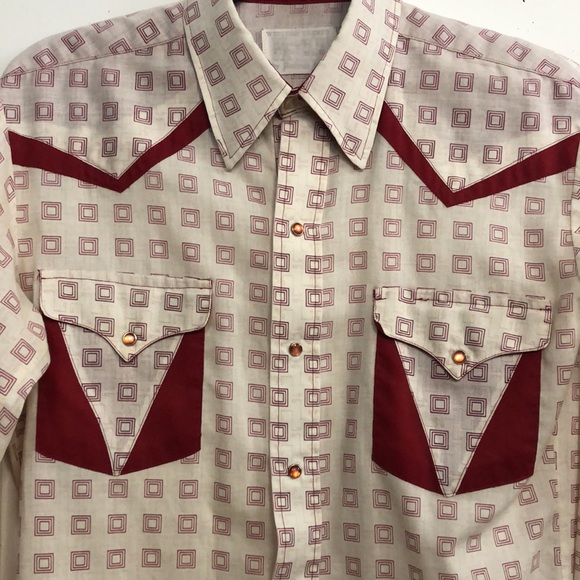 Vintage Panhandle Slim Western Trends Men’s Long Sleeve Snap Down Shirt - Picture 3 of 7